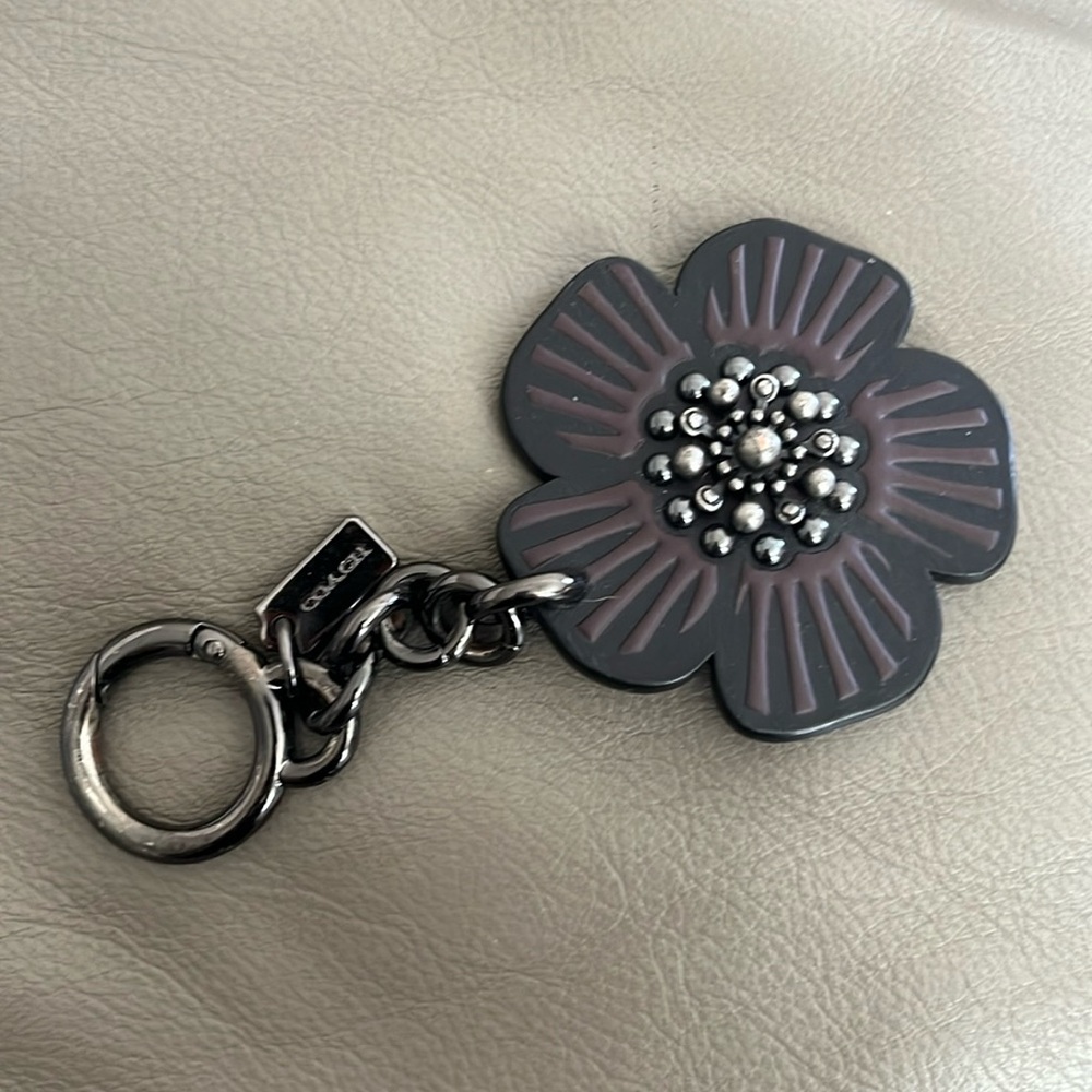 Coach Leather Tea Rose charm or keychain
